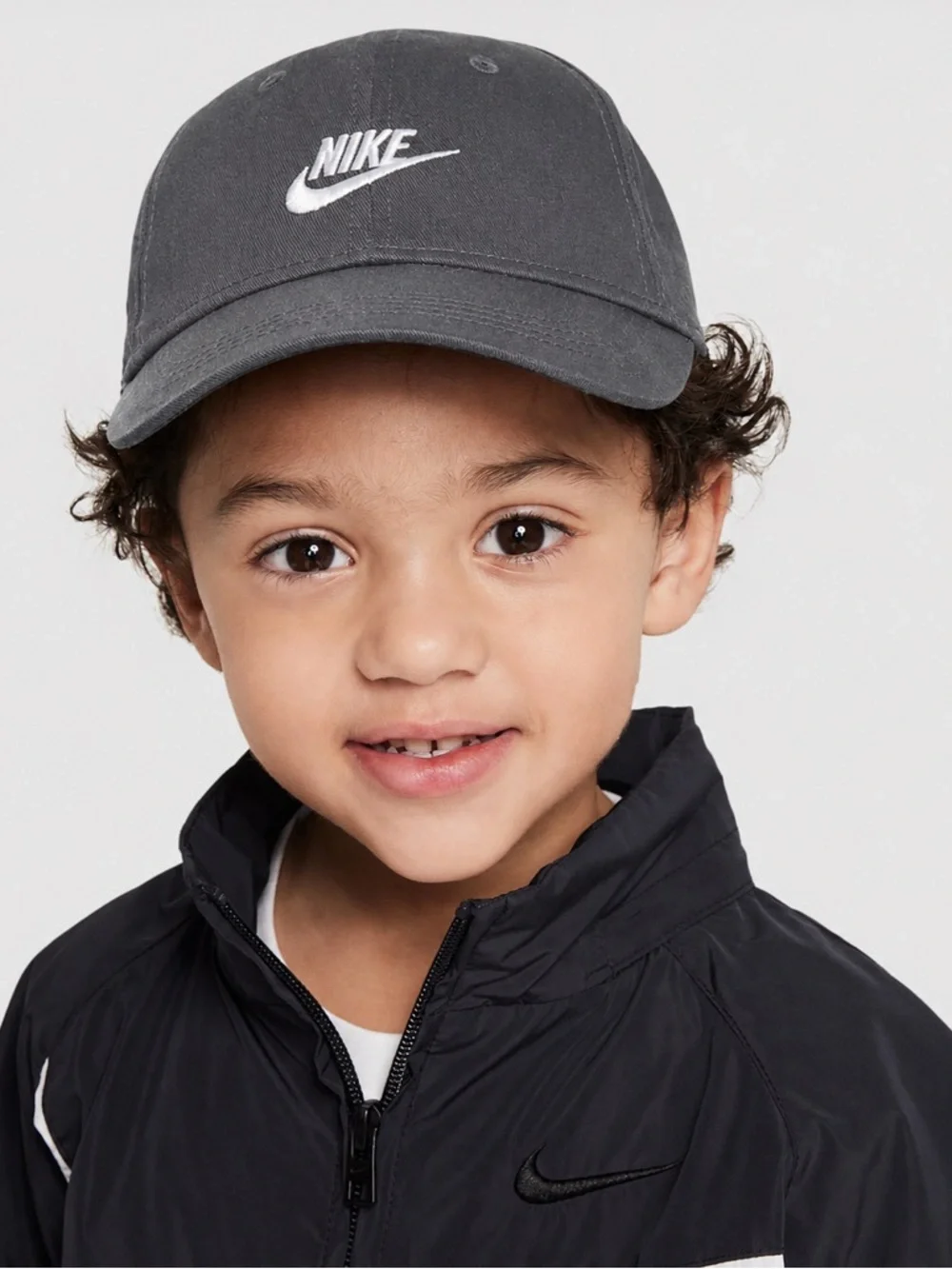 Nike Charcoal Grey Baseball Cap Toddler Boy Unisex Hat Sun Sporty Summer Play